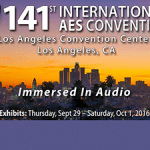 Banner ad with the city of Los Angeles in the background to promote the 141st AES Convention