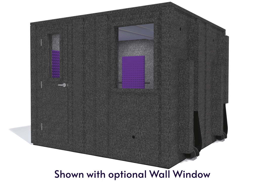 WhisperRoom MDL 102102 E shown from the front with door closed and purple foam
