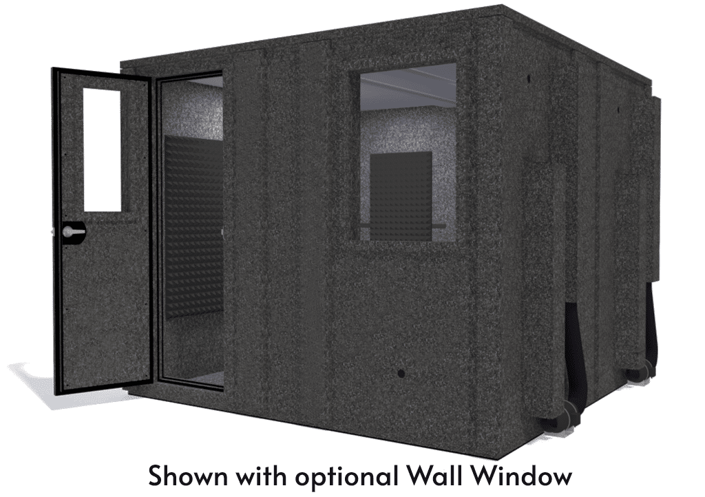 WhisperRoom MDL 102102 E shown from the front with door open and gray foam