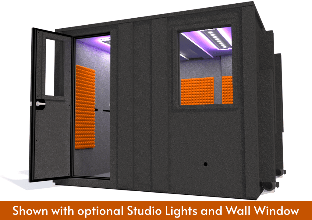 WhisperRoom MDL 102102 E shown with the door open from the front with orange foam