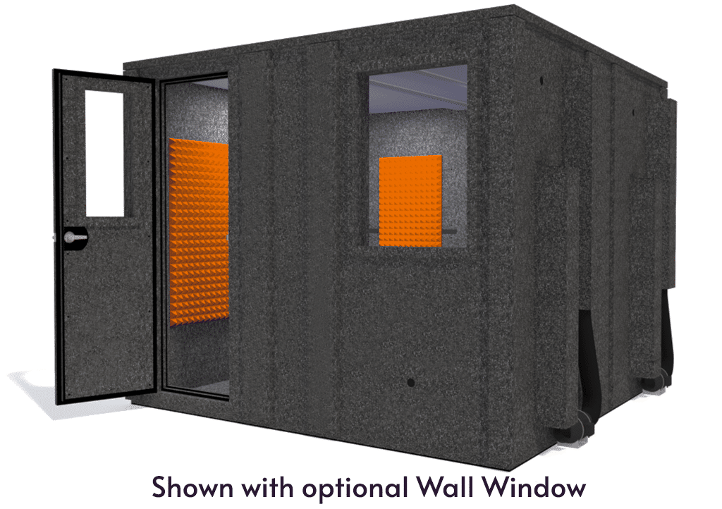 WhisperRoom MDL 102102 E shown from the front with door open and orange foam