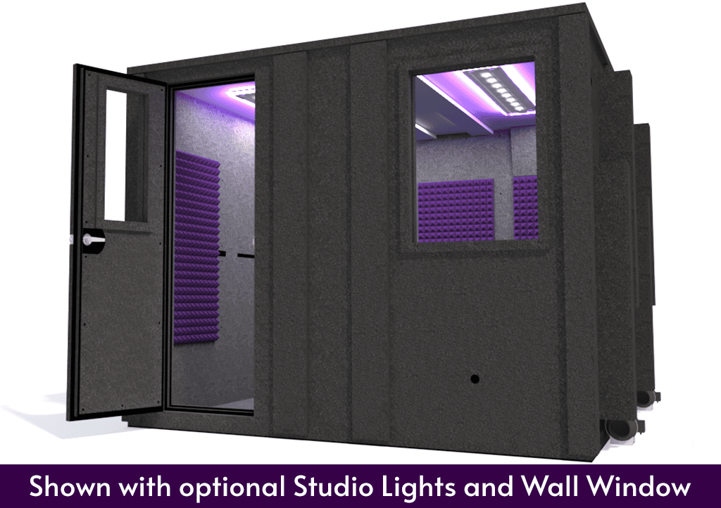 WhisperRoom MDL 102102 E shown with the door open from the front with purple foam
