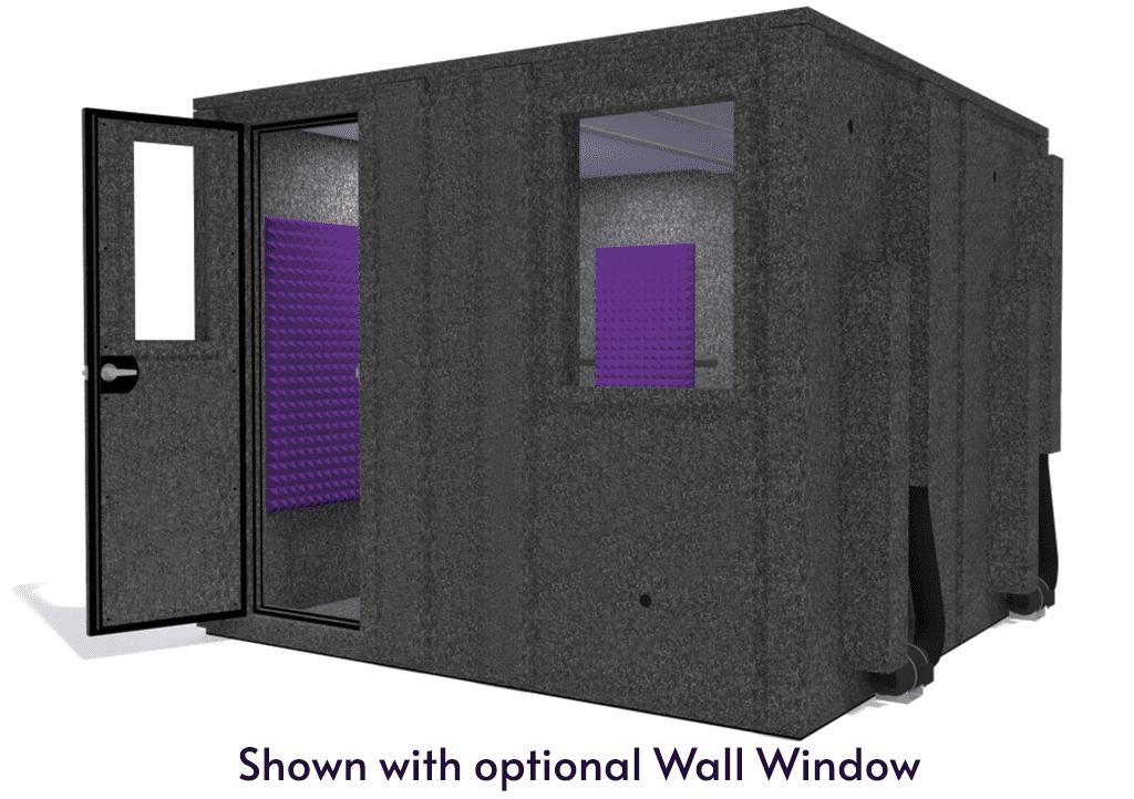 WhisperRoom MDL 102102 E shown from the front with door open and purple foam