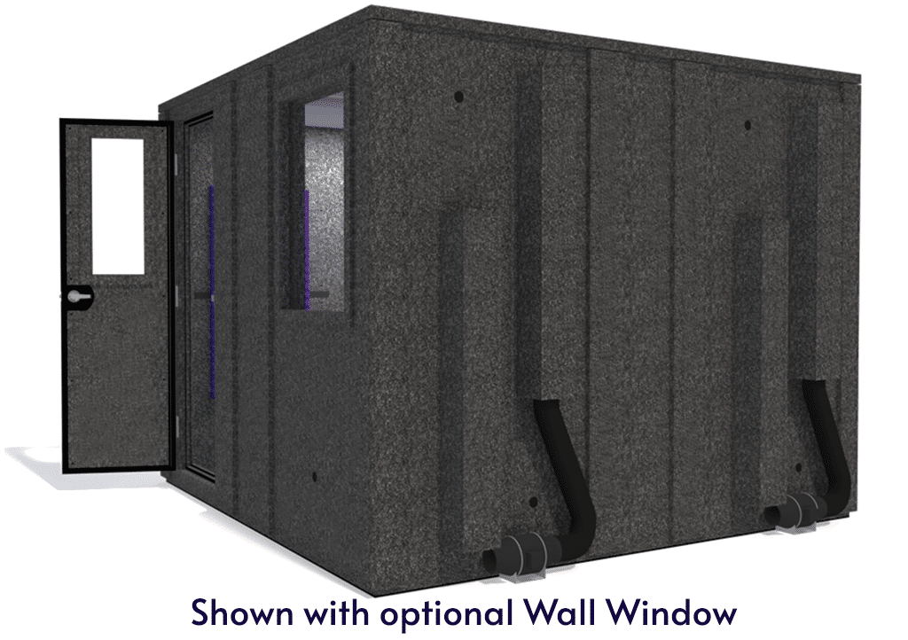 WhisperRoom MDL 102102 E shown from the side with door open and purple foam