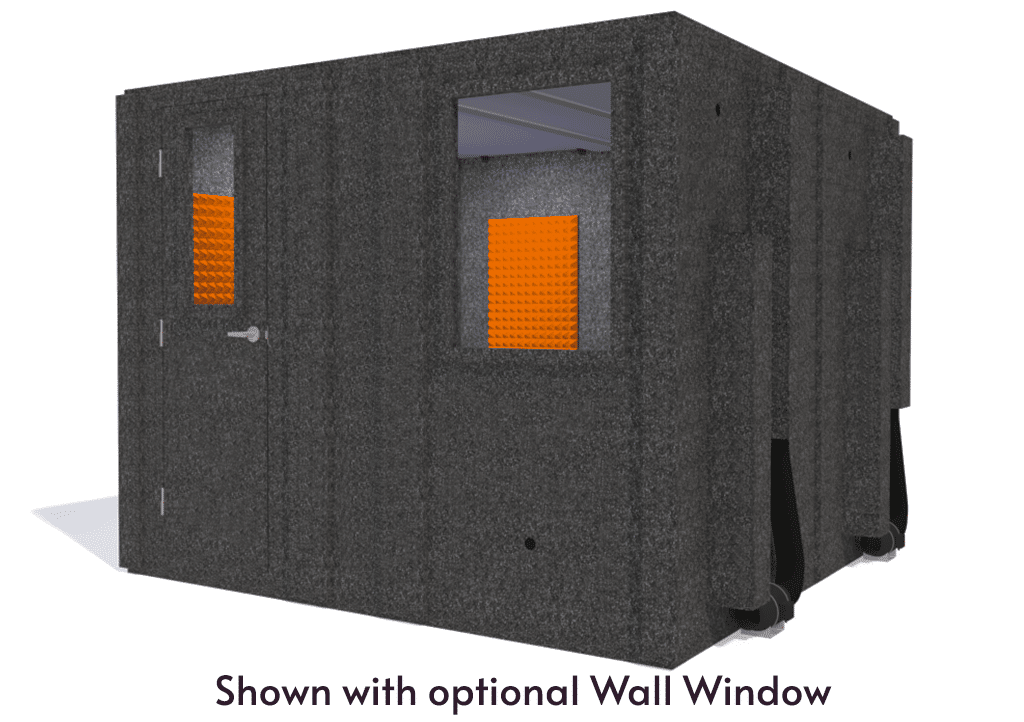 WhisperRoom MDL 102102 S shown from the front with door closed and orange foam