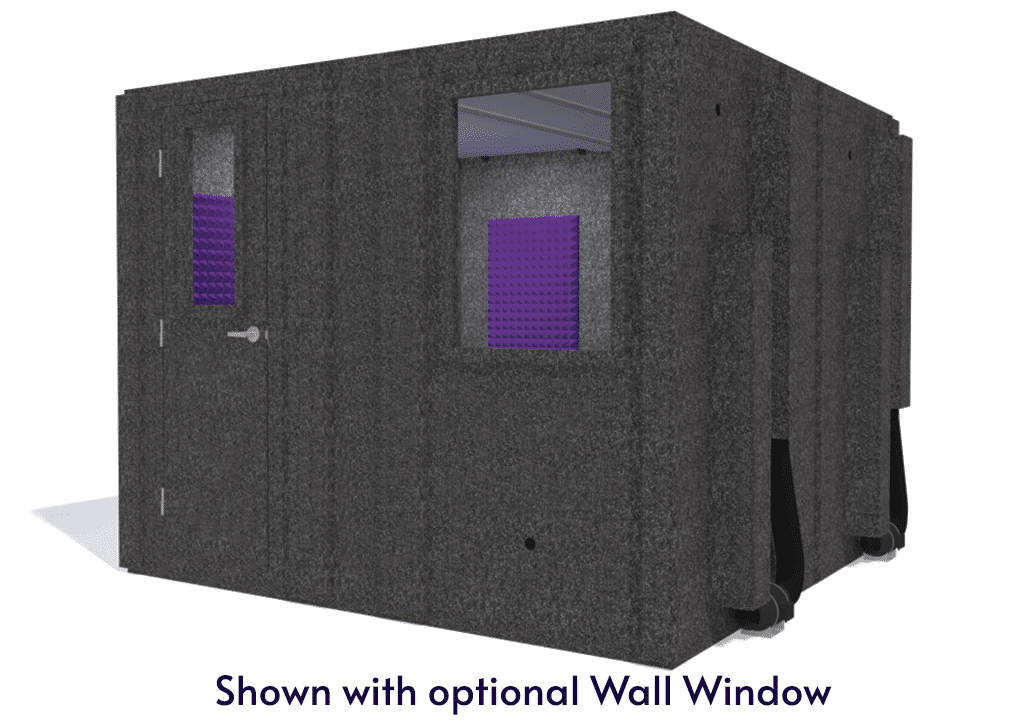 WhisperRoom MDL 102102 S shown from the front with door closed and purple foam