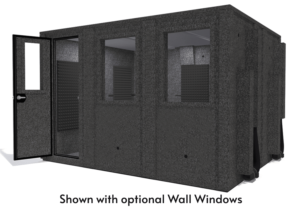 WhisperRoom MDL 102126 E shown from the front with door open and gray foam