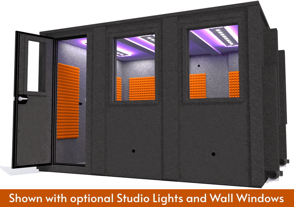 WhisperRoom MDL 102126 E shown with the door open from the front with orange foam