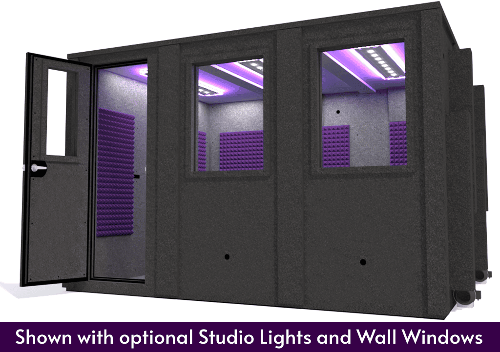 WhisperRoom MDL 102126 E shown with the door open from the front with purple foam