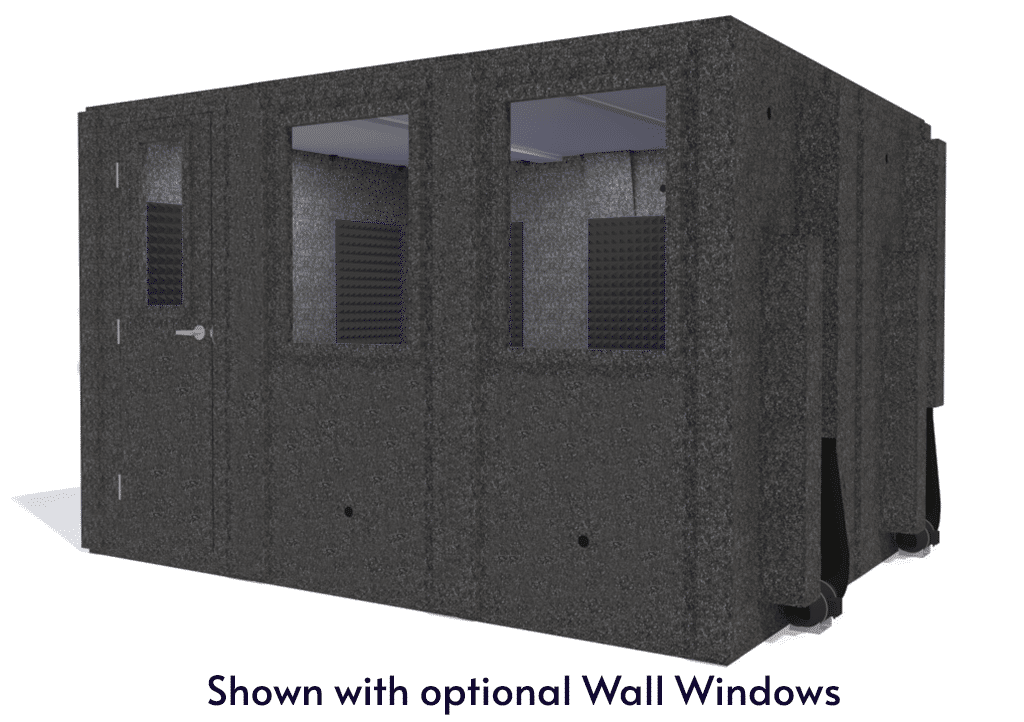 WhisperRoom MDL 102126 S shown from the front with door closed and gray foam