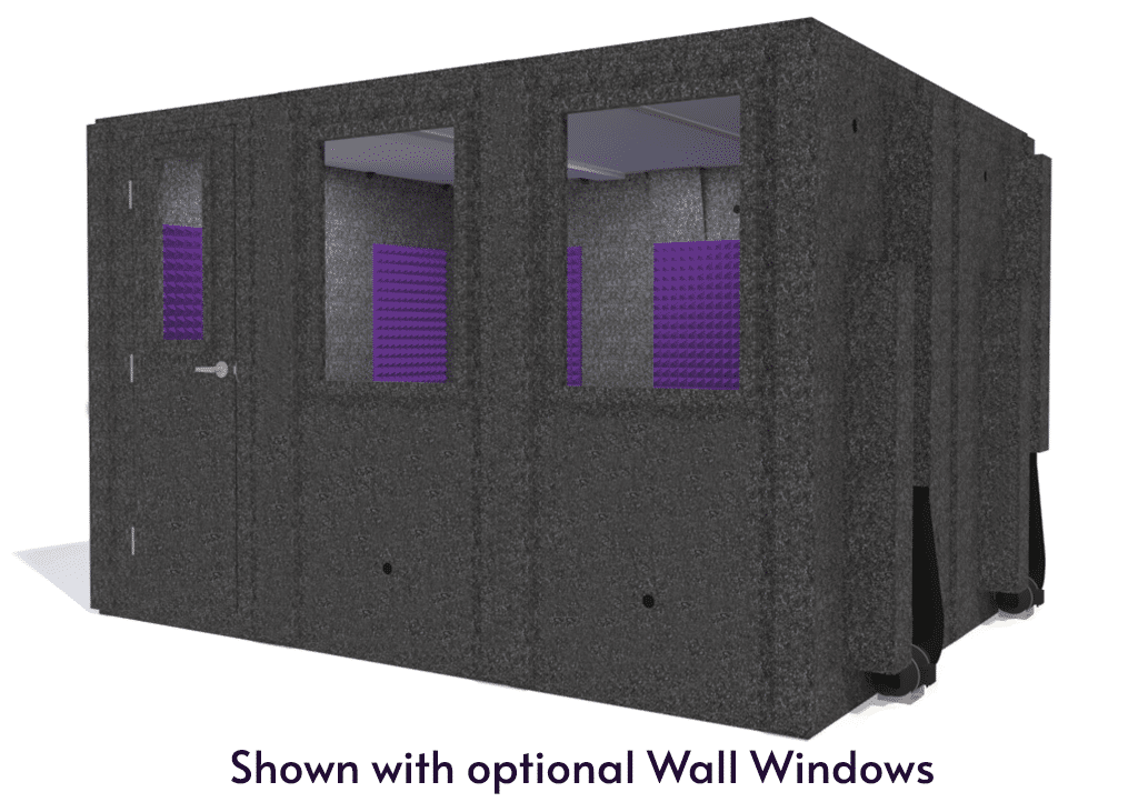 WhisperRoom MDL 102126 S shown from the front with door closed and purple foam