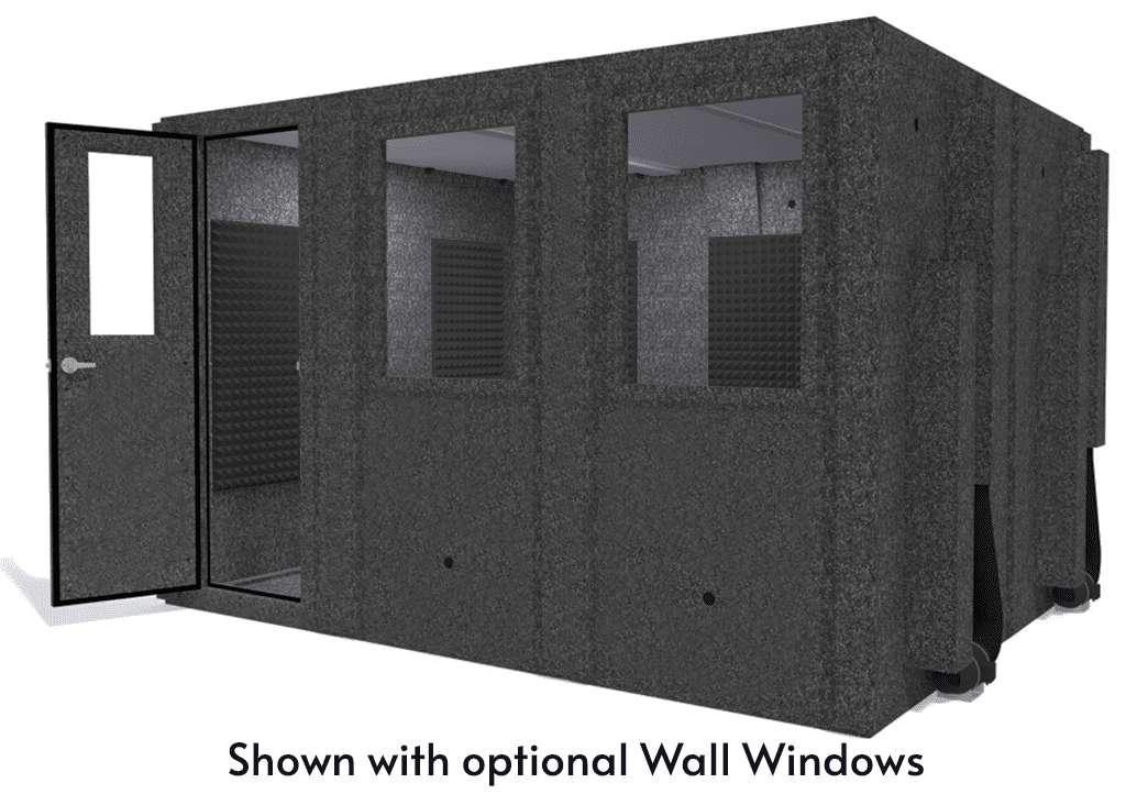 WhisperRoom MDL 102126 S shown from the front with door open and gray foam