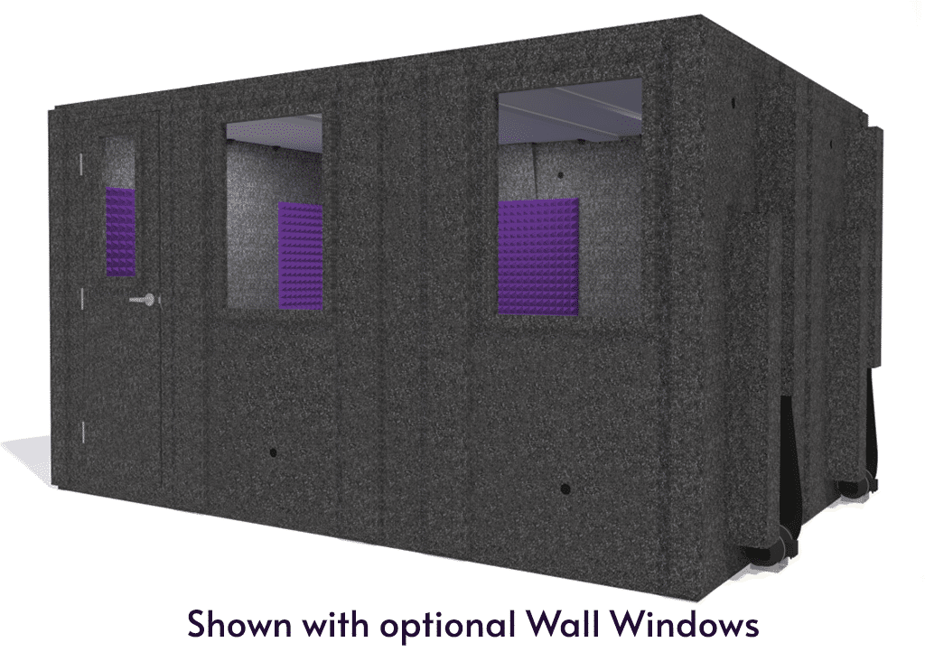 WhisperRoom MDL 102144 S shown from the front with door closed and purple foam