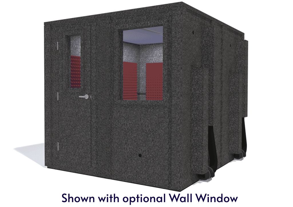 WhisperRoom MDL 10284 E shown from the front with door closed and burgundy foam