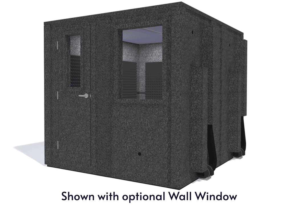 WhisperRoom MDL 10284 E shown from the front with door closed and gray foam