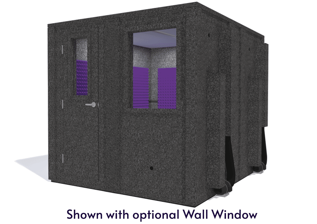 WhisperRoom MDL 10284 E shown from the front with door closed and purple foam