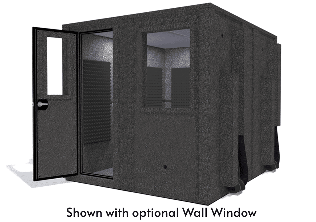 WhisperRoom MDL 10284 E shown from the front with door open and gray foam