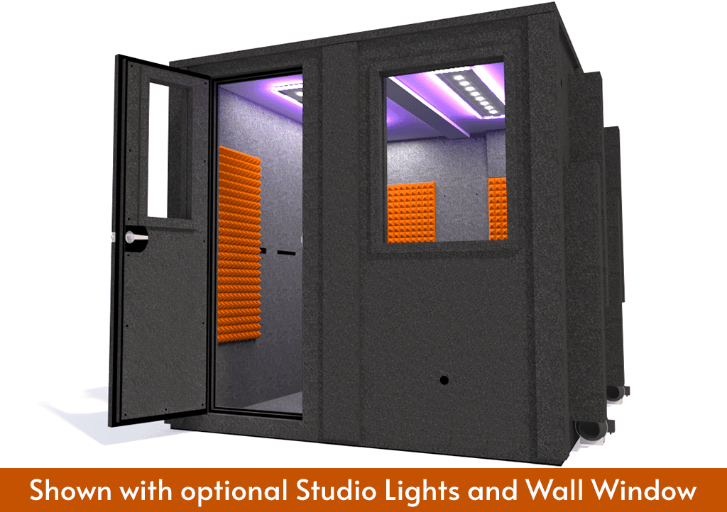 WhisperRoom MDL 10284 E shown with the door open from the front with orange foam