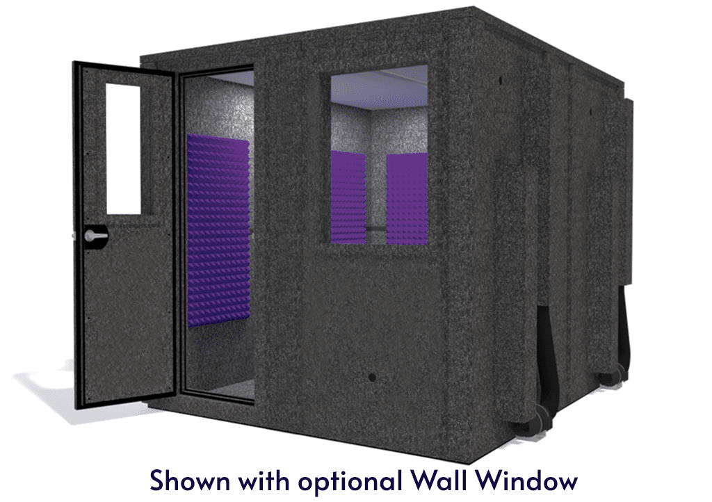 WhisperRoom MDL 10284 E shown from the front with door open and purple foam
