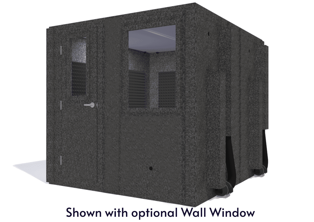 WhisperRoom MDL 10284 S shown from the front with door closed and gray foam