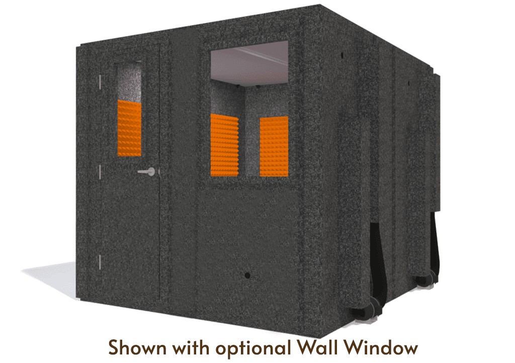 WhisperRoom MDL 10284 S shown from the front with door closed and orange foam
