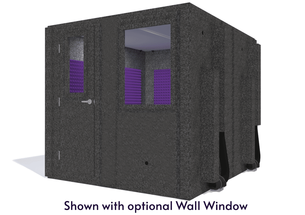 WhisperRoom MDL 10284 S shown from the front with door closed and purple foam