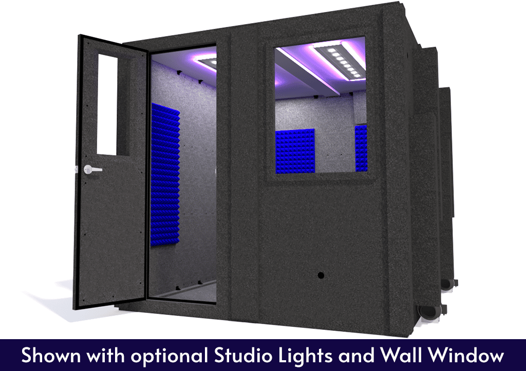 WhisperRoom MDL 10284 S shown with the door open from the front with blue foam