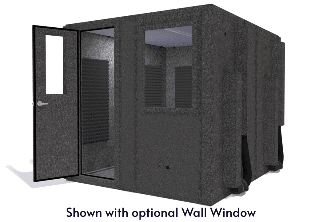 WhisperRoom MDL 10284 S shown from the front with door open and gray foam