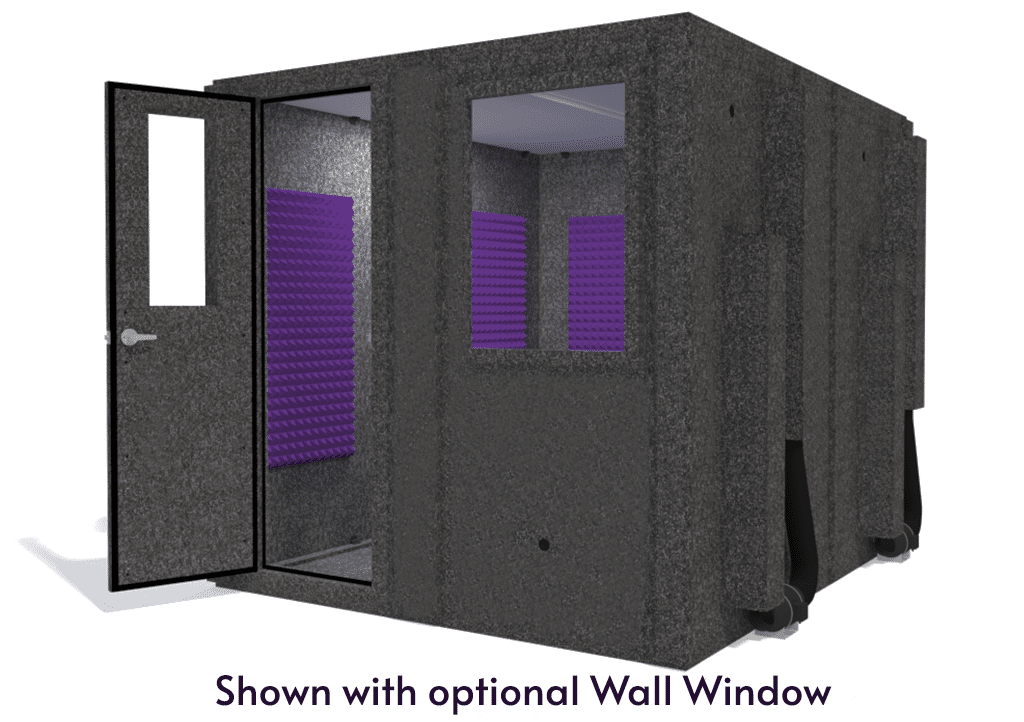 WhisperRoom MDL 10284 S shown from the front with door open and purple foam