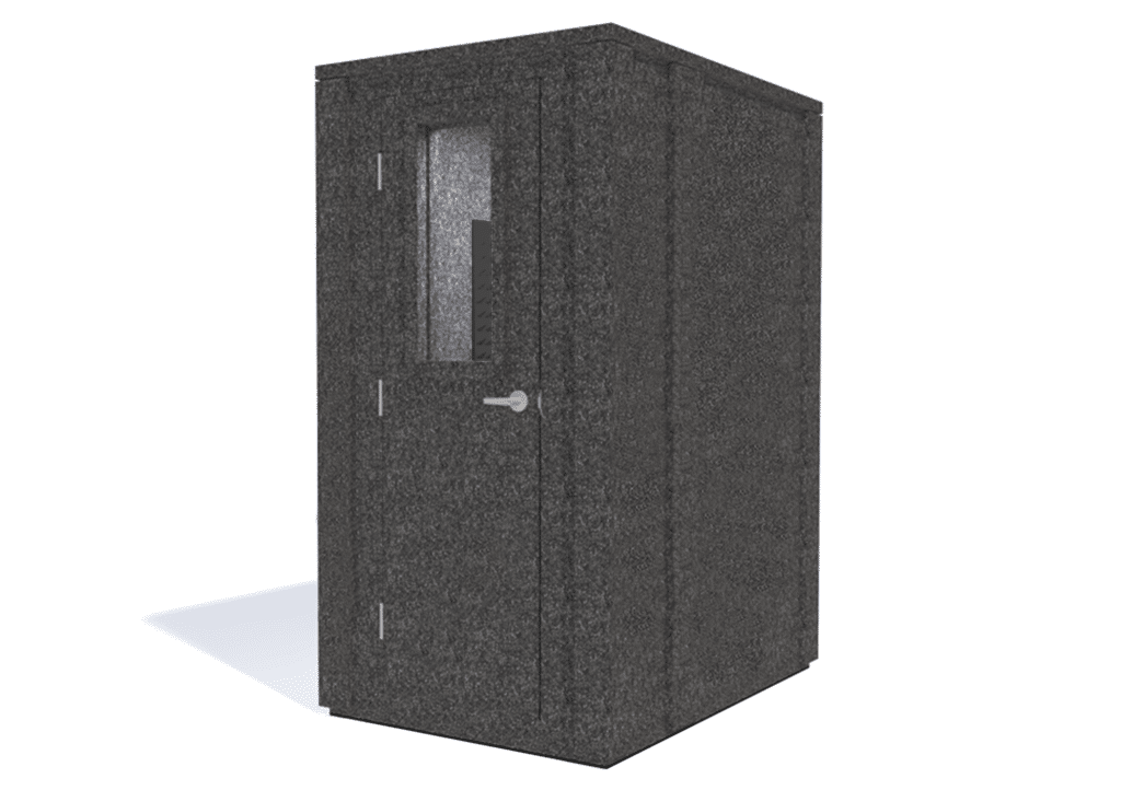 WhisperRoom MDL 4260 E shown from the front with door closed and gray foam