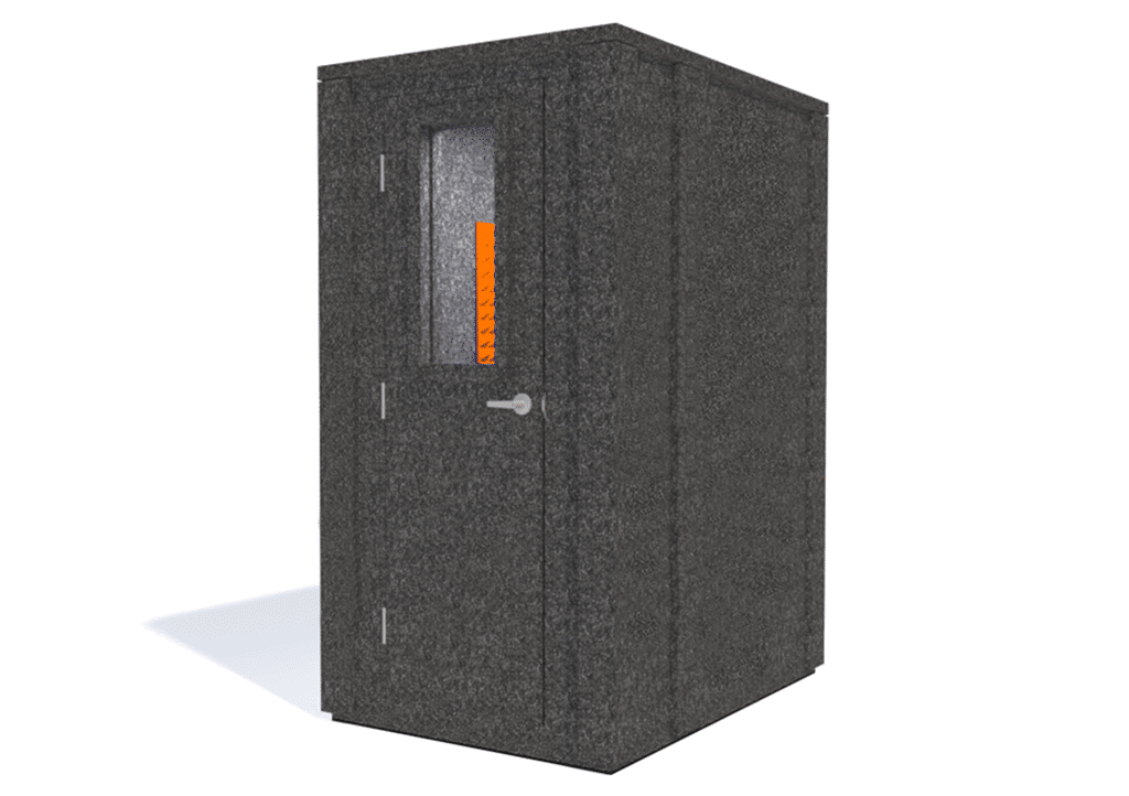 WhisperRoom MDL 4260 E shown from the front with door closed and orange foam