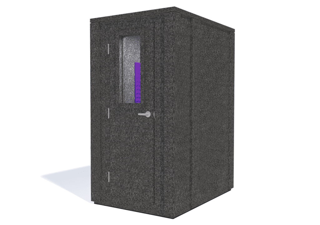 WhisperRoom MDL 4260 E shown from the front with door closed and purple foam