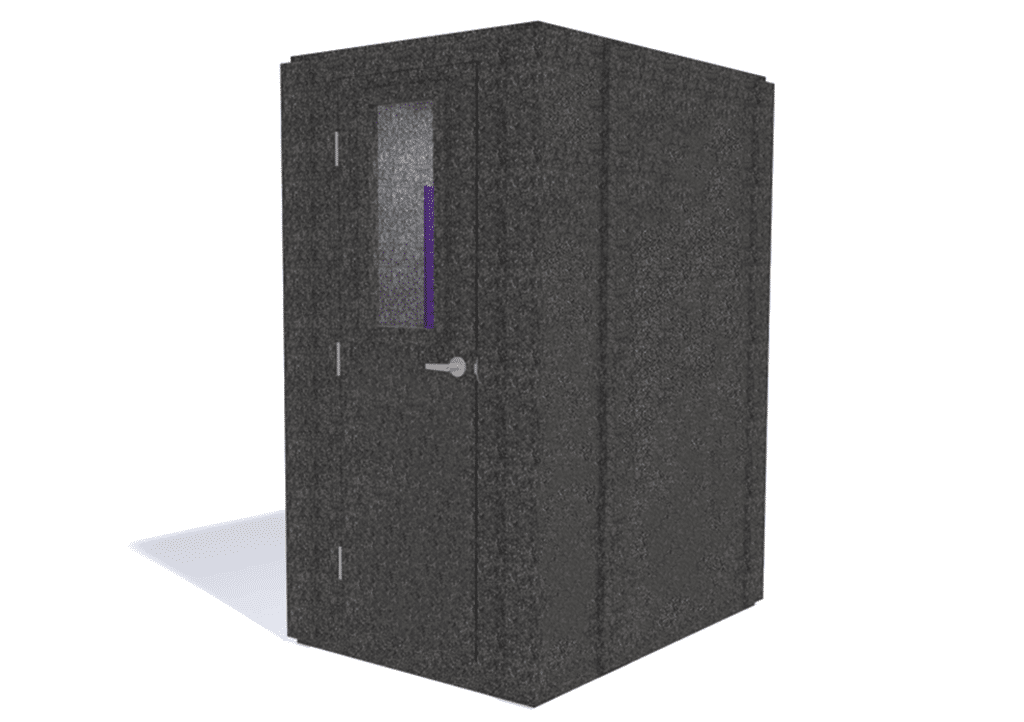 WhisperRoom MDL 4260 S shown from the front with door closed and purple foam
