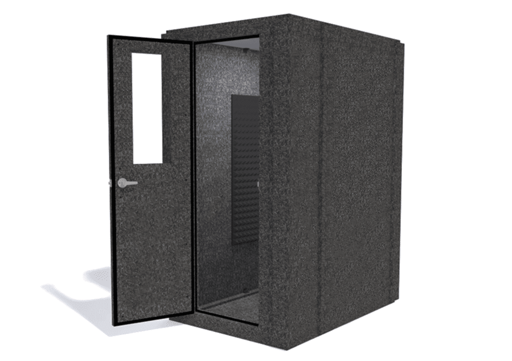 WhisperRoom MDL 4260 S shown from the front with door open and gray foam