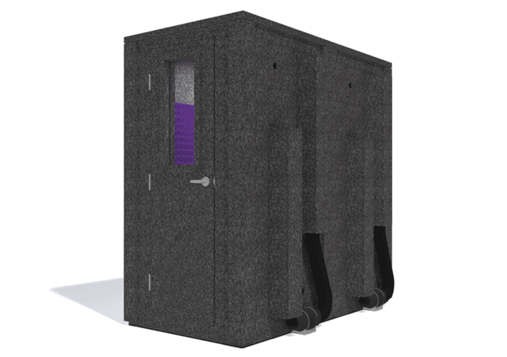 WhisperRoom MDL 4284 E shown from the front with door closed and purple foam