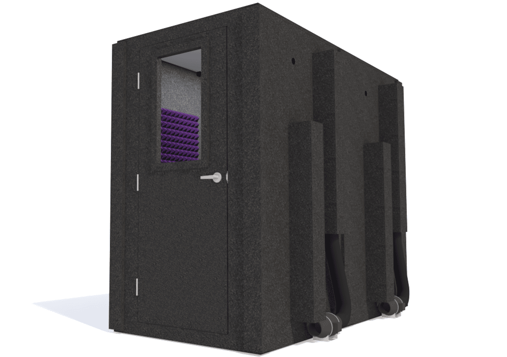 WhisperRoom MDL 4896 S shown with the door closed from the front with purple foam