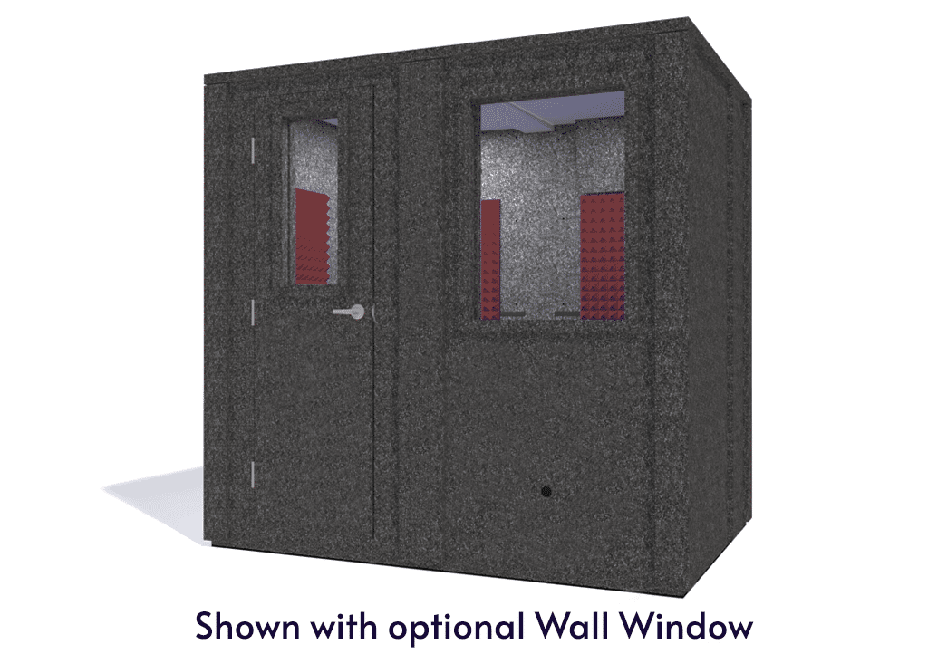 WhisperRoom MDL 6084 E shown from the front with door closed and burgundy foam