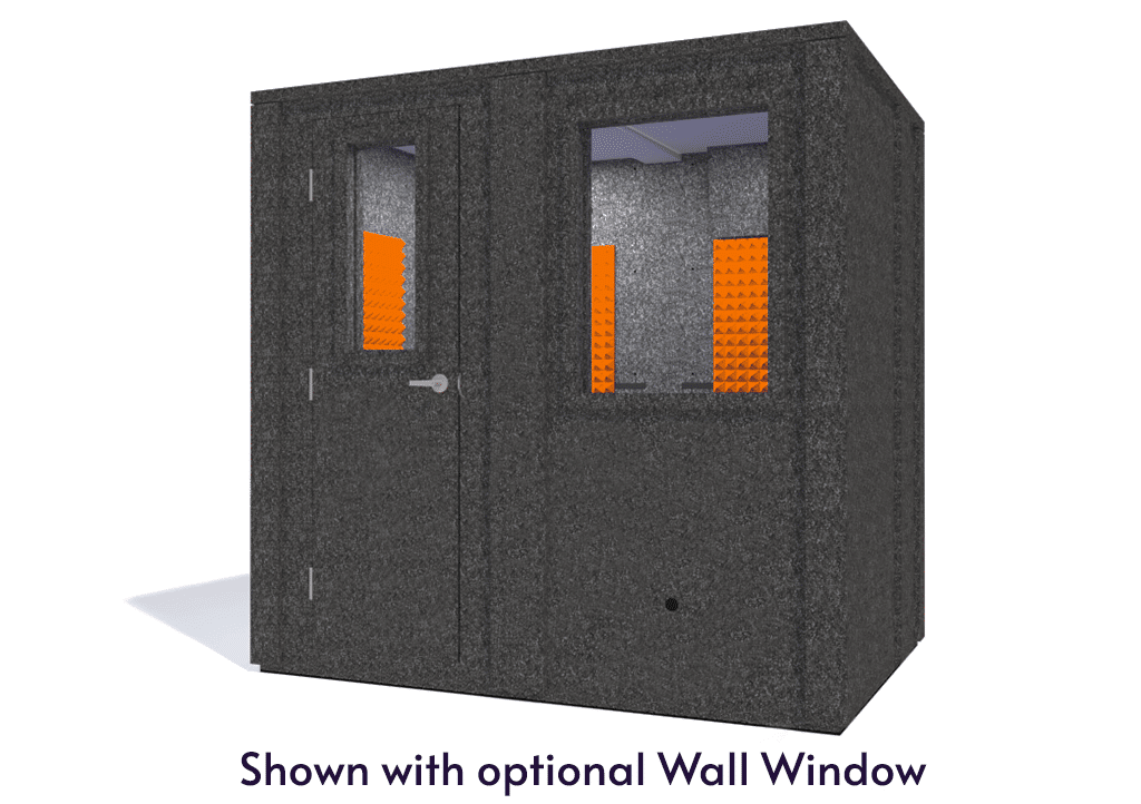 WhisperRoom MDL 6084 E shown from the front with door closed and orange foam
