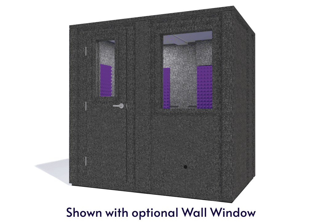 WhisperRoom MDL 6084 E shown from the front with door closed and purple foam