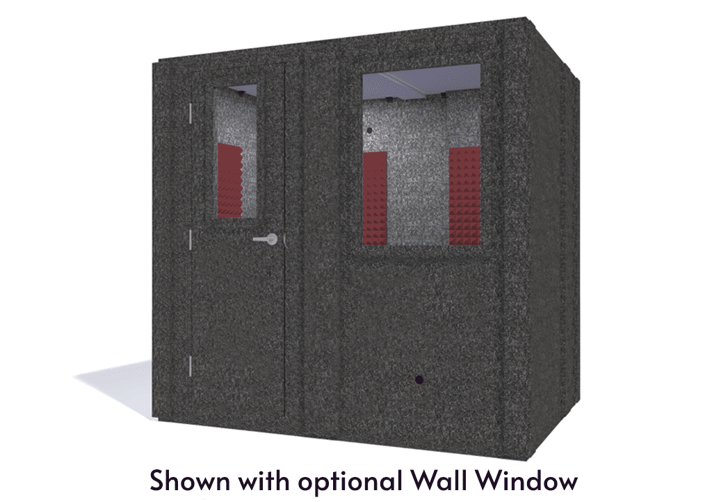 WhisperRoom MDL 6084 S shown from the front with door closed and burgundy foam