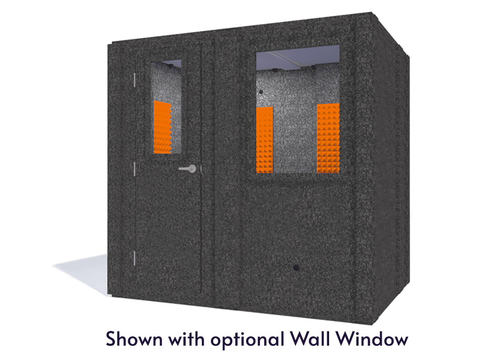 WhisperRoom MDL 6084 S shown from the front with door closed and orange foam
