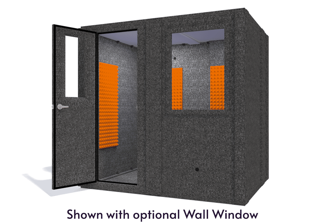 WhisperRoom MDL 6084 S shown from the front with door open and orange foam