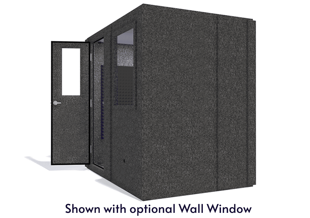 WhisperRoom MDL 6084 S shown from the side with door open and gray foam