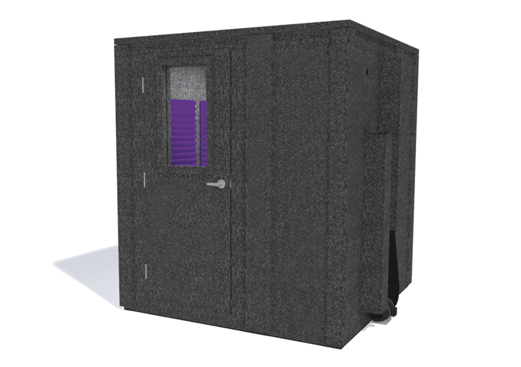 WhisperRoom MDL 7272 E shown from the front with door closed and purple foam