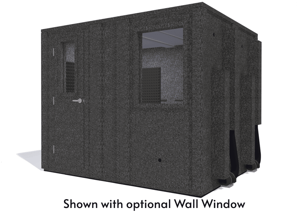 WhisperRoom MDL 84102 E shown from the front with door closed and gray foam