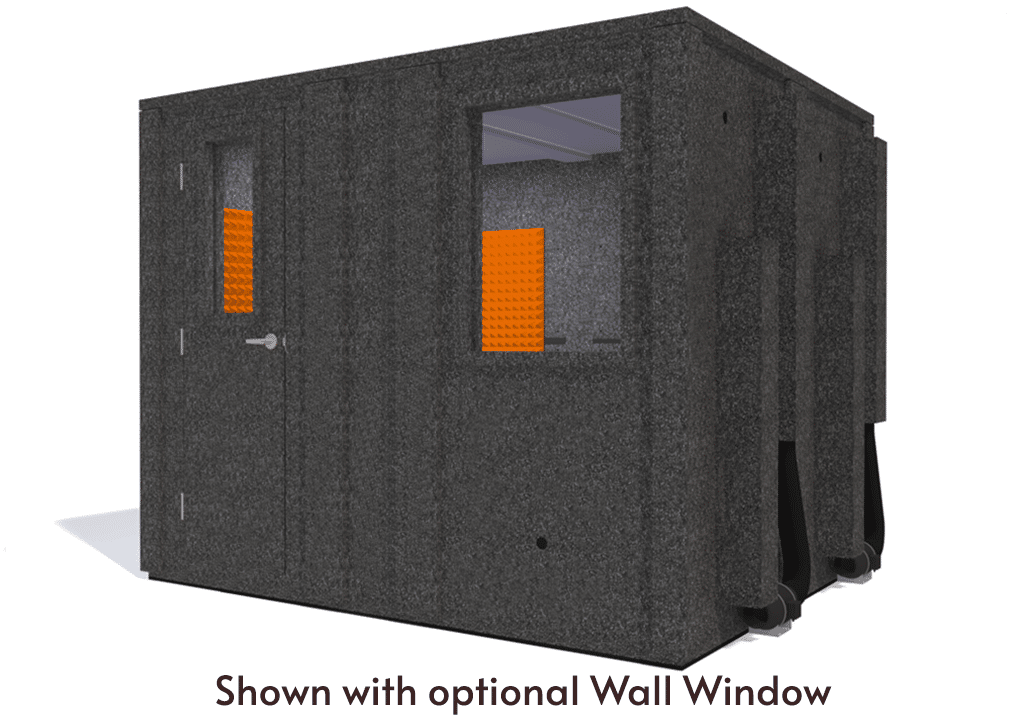 WhisperRoom MDL 84102 E shown from the front with door closed and orange foam