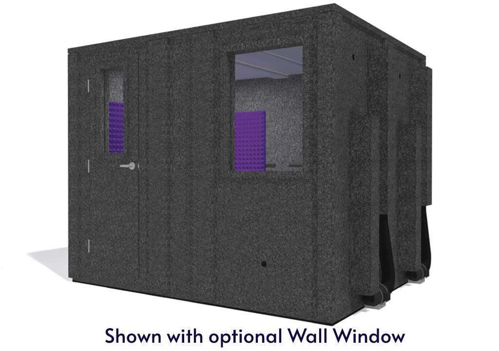 WhisperRoom MDL 84102 E shown from the front with door closed and purple foam