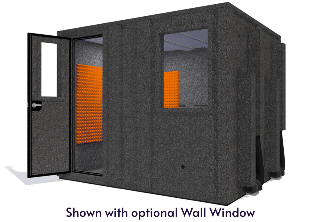 WhisperRoom MDL 84102 E shown from the front with door open and orange foam