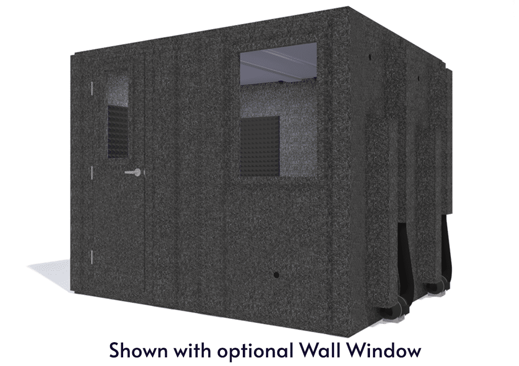 WhisperRoom MDL 84102 S shown from the front with door closed and gray foam