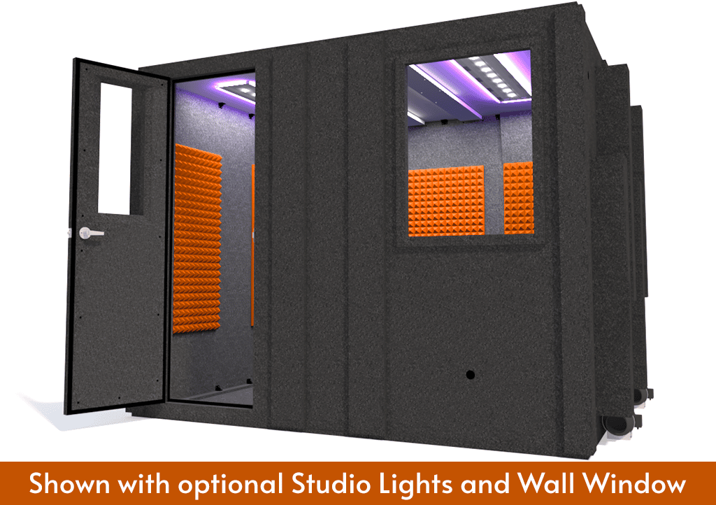 WhisperRoom MDL 84102 S shown with the door open from the front with orange foam